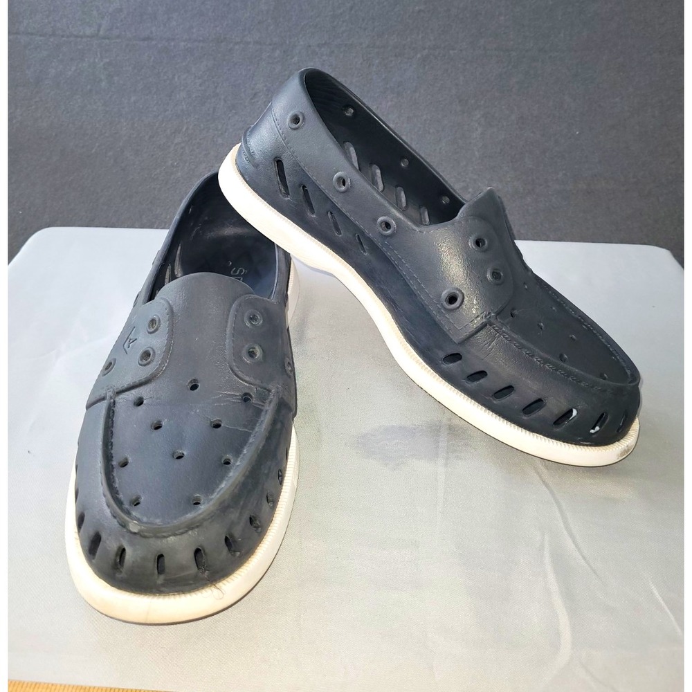 Sperry Top-Sider Unisex Gray/White Rubber Slip-On Casual Shoes Round Toe Men7/w9